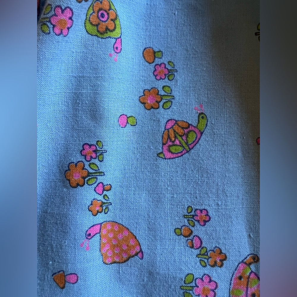 Handmade OOAK Boho Prairie Maxi Apron Dress Cottagecore Mushrooms Snails Retro - Picture 7 of 14